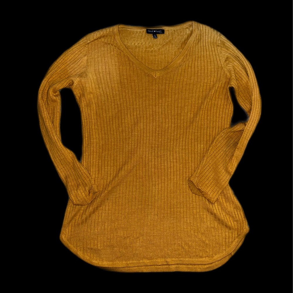 Derek Heart Mustard Yellow Tunic Sweater Plus Size 3X